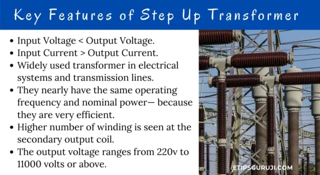 Key Features of Step Up Transformer