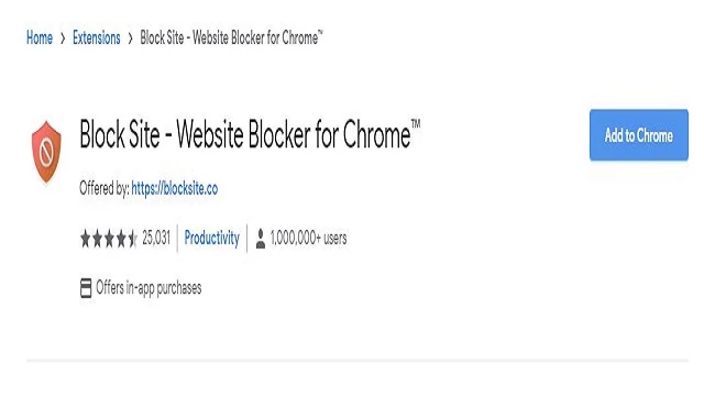 blocksite extension for chrome