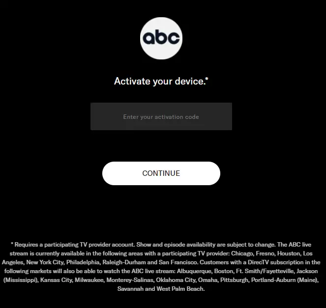 Where do I have to Enter ABC Activation Code