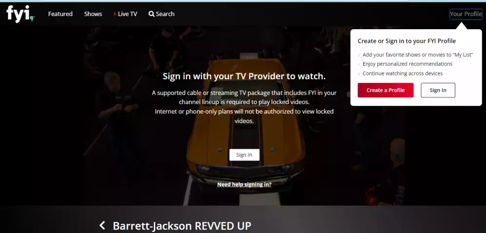 How to Register for FYI Network to watch series and shows on non- smart tv