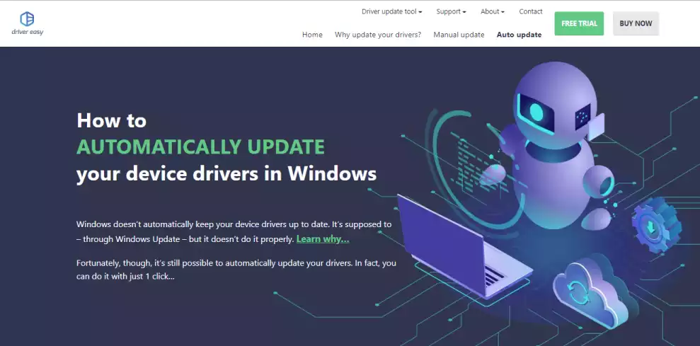 Using Updating Driver Software such as drivereasy