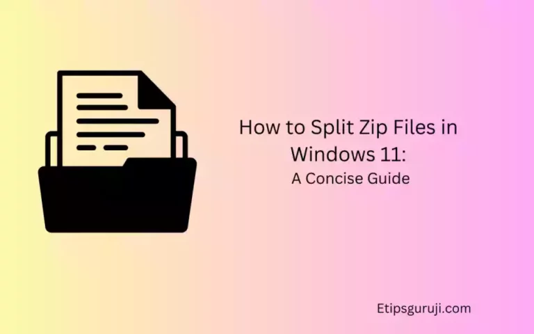 How to Split Zip Files in Windows 11: A Concise Guide Steps